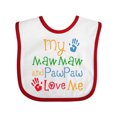 thumbnail image 1 of Inktastic Mawmaw and Pawpaw Love Me Boys or Girls Baby Bib, 1 of 4