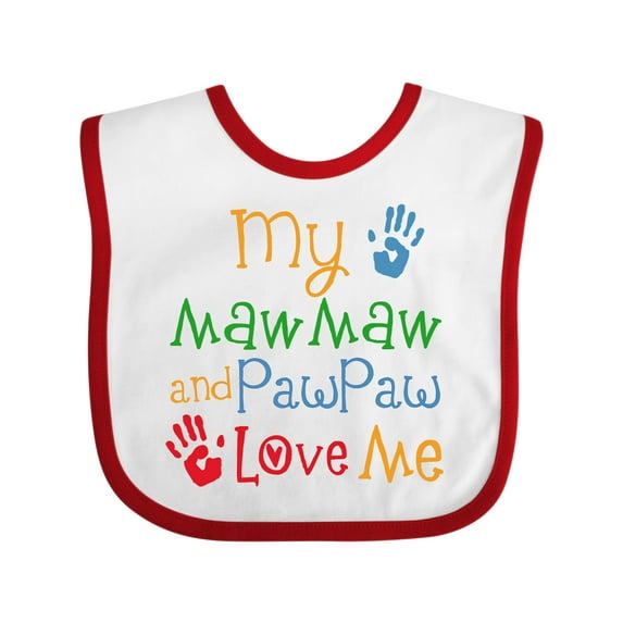 Inktastic Mawmaw and Pawpaw Love Me Boys or Girls Baby Bib