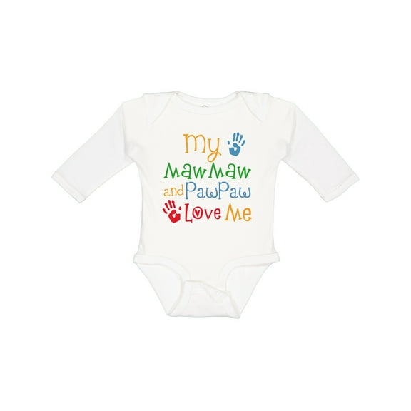 Inktastic Mawmaw and Pawpaw Love Me Boys or Girls Long Sleeve Baby Bodysuit