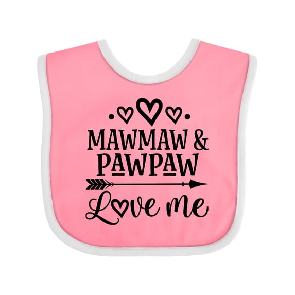 Inktastic Mawmaw and Pawpaw Love Me Girls Baby Bib