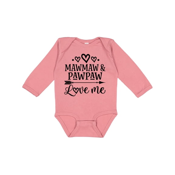 Inktastic Mawmaw and Pawpaw Love Me Girls Long Sleeve Baby Bodysuit