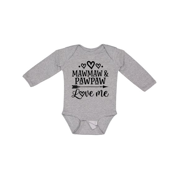 Inktastic Mawmaw and Pawpaw Love Me Girls Long Sleeve Baby Bodysuit