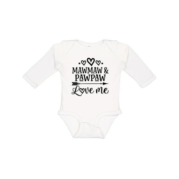 Inktastic Mawmaw and Pawpaw Love Me Girls Long Sleeve Baby Bodysuit