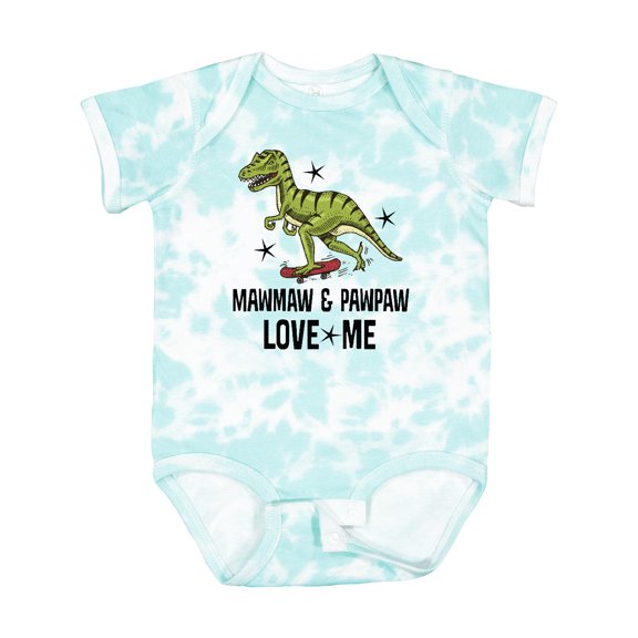 Inktastic Mawmaw and Pawpaw Love Me Grandson Dinosaur Boys Baby Bodysuit