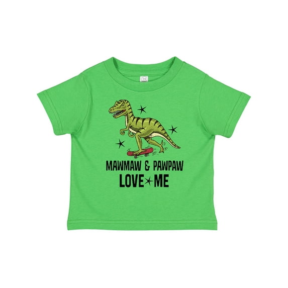 Inktastic Mawmaw and Pawpaw Love Me Grandson Dinosaur Boys Toddler T-Shirt