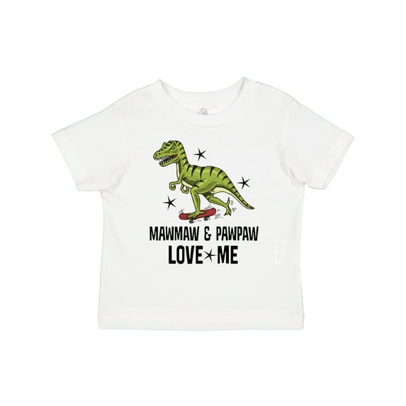 Inktastic Mawmaw and Pawpaw Love Me Grandson Dinosaur Boys Toddler T-Shirt
