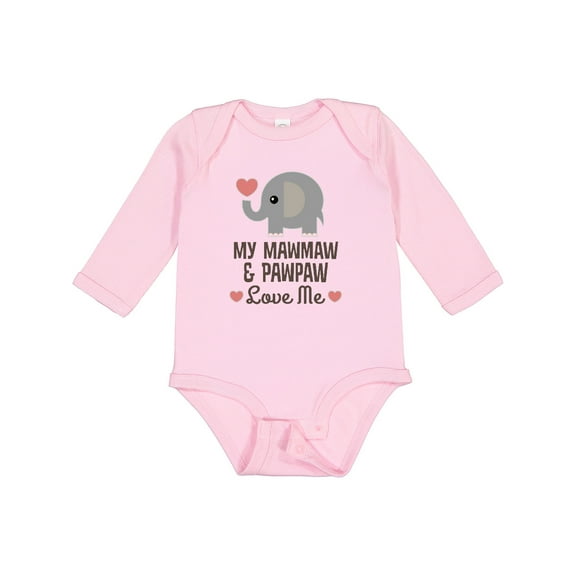 Inktastic Mawmaw and Pawpaw Love Me Grandson Granddaughter Boys or Girls Long Sleeve Baby Bodysuit