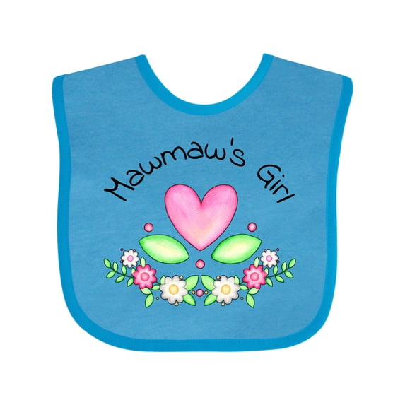 Inktastic Mawmaw's Girl Heart Flowers Girls Baby Bib