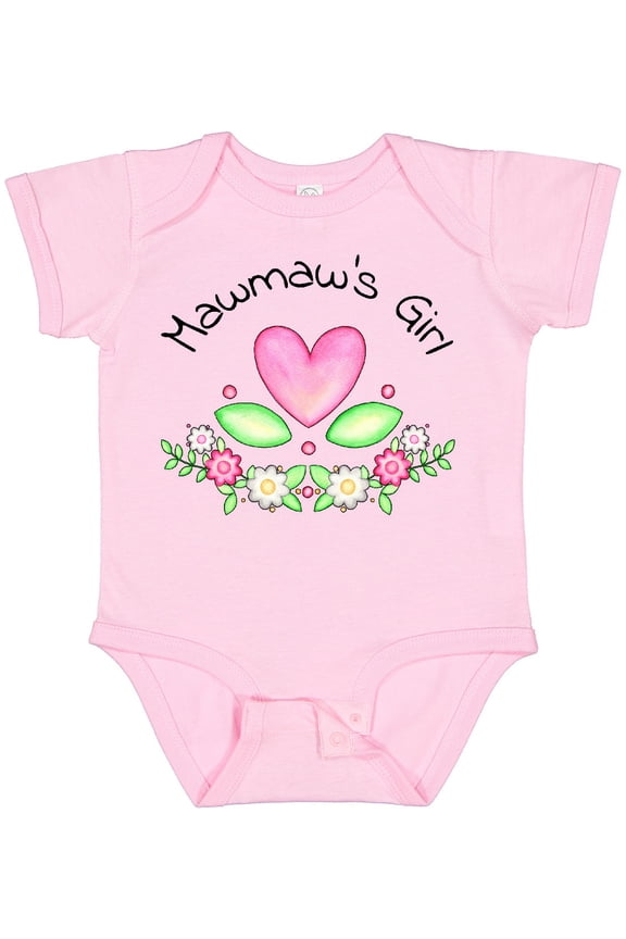 Mawmaw's Girl Heart Flowers Girls Baby Bodysuit