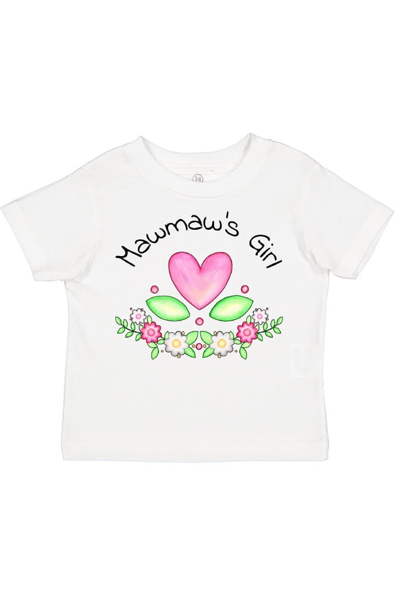 Mawmaw's Girl- heart flowers Girls Toddler T-Shirt