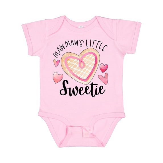 Inktastic Mawmaw's Little Sweetie with Pink Heart Cookie Boys or Girls Baby Bodysuit