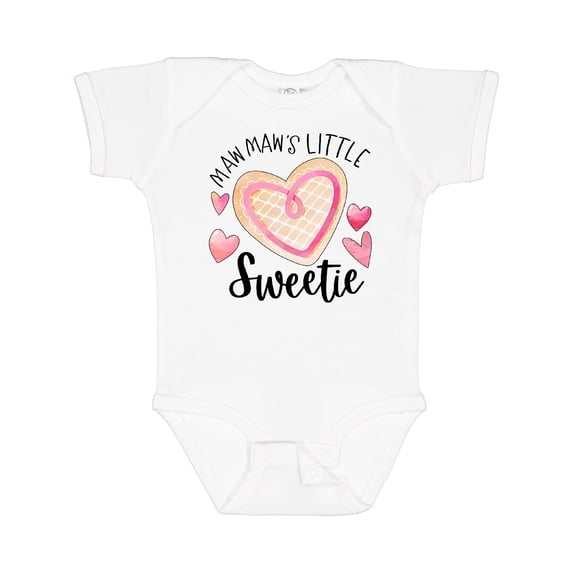 Inktastic Mawmaw's Little Sweetie with Pink Heart Cookie Boys or Girls Baby Bodysuit