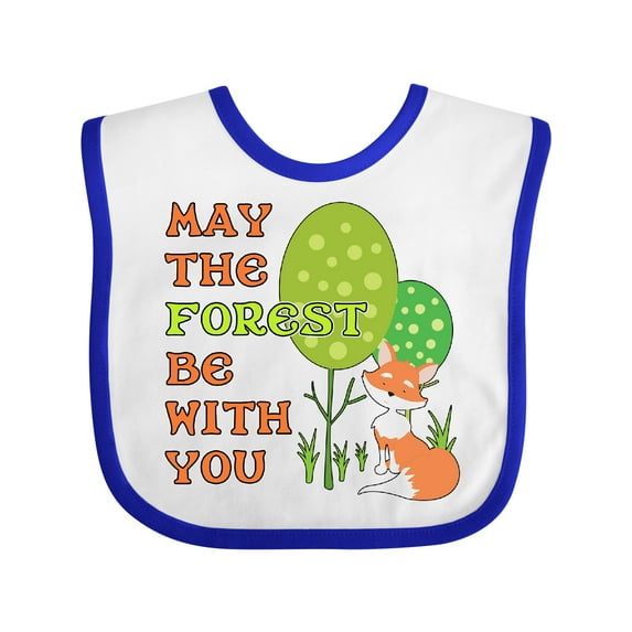 Inktastic May the Forest Be with You- Cute Fox Boys or Girls Baby Bib