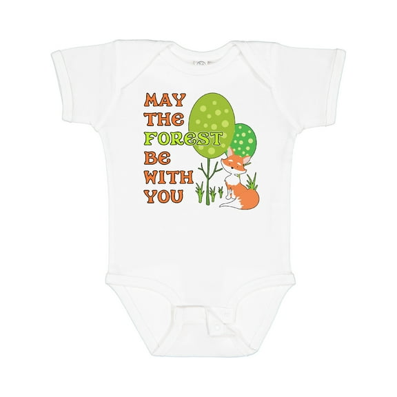 Inktastic May the Forest Be with You- Cute Fox Boys or Girls Baby Bodysuit