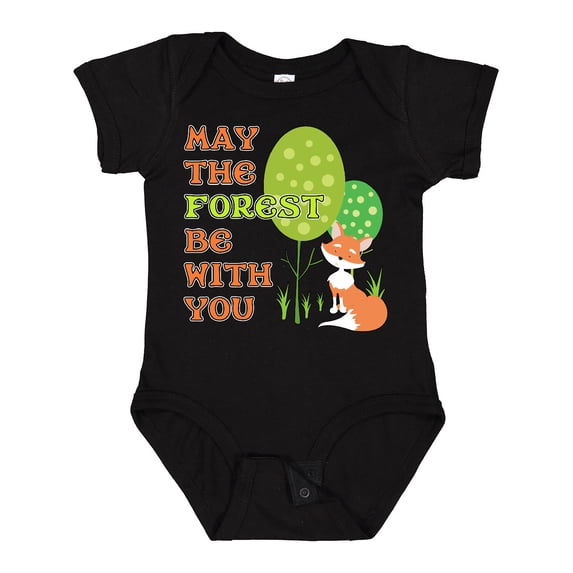 Inktastic May the Forest Be with You- Cute Fox Boys or Girls Baby Bodysuit