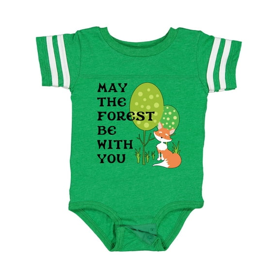 Inktastic May the Forest Be with You Cute Fox and Trees Boys or Girls Baby Bodysuit