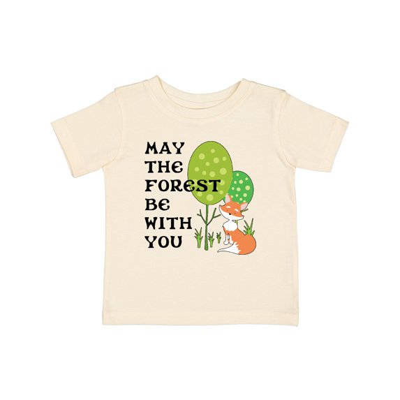 Inktastic May the Forest Be with You Cute Fox and Trees Boys or Girls Baby T-Shirt