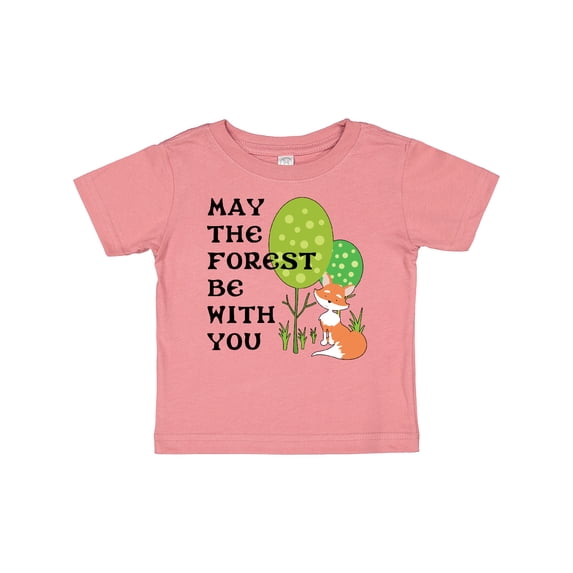 Inktastic May the Forest Be with You Cute Fox and Trees Boys or Girls Baby T-Shirt
