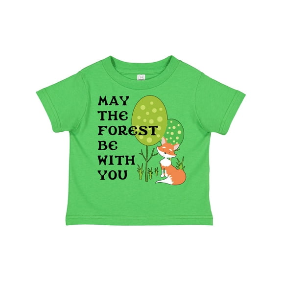 Inktastic May the Forest Be with You Cute Fox and Trees Boys or Girls Toddler T-Shirt