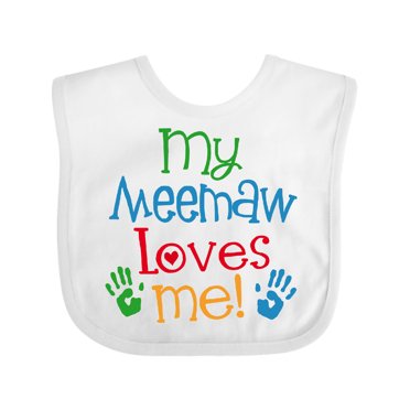 Inktastic Me Meemaw Loves Me Cute Boys or Girls Baby Bib