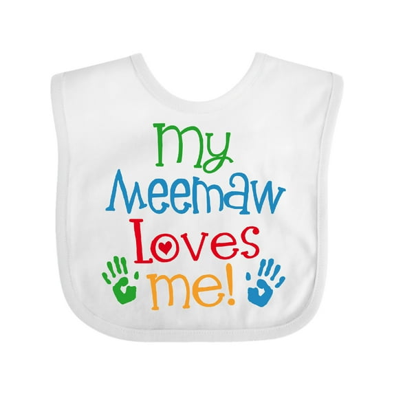 Inktastic Me Meemaw Loves Me Cute Boys or Girls Baby Bib