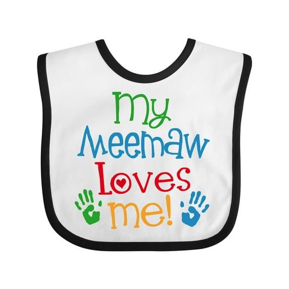 Inktastic Me Meemaw Loves Me Cute Boys or Girls Baby Bib