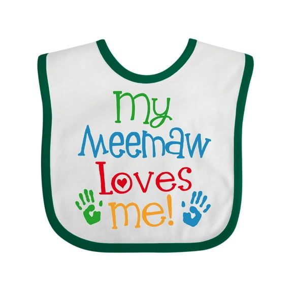 Inktastic Me Meemaw Loves Me Cute Boys or Girls Baby Bib