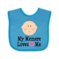 thumbnail image 1 of Inktastic Me Memere Loves Me Grandchild Girls Baby Bib, 1 of 4