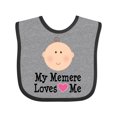 thumbnail image 1 of Inktastic Me Memere Loves Me Grandchild Girls Baby Bib, 1 of 4