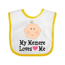 Inktastic Me Memere Loves Me Grandchild Girls Baby Bib