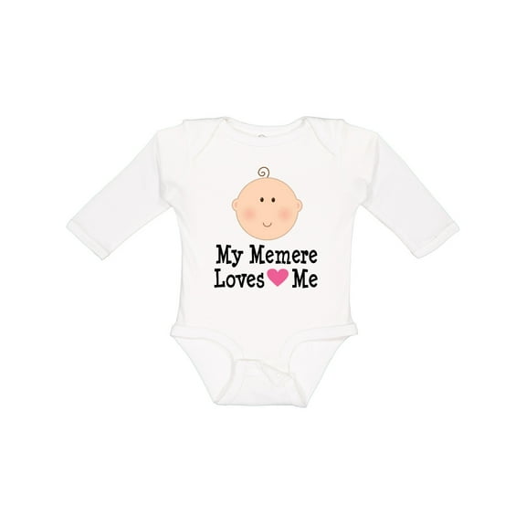 Inktastic Me Memere Loves Me Grandchild Girls Long Sleeve Baby Bodysuit