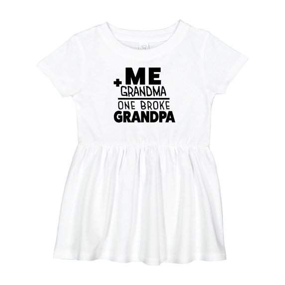 Inktastic Me Plus Grandma Equals One Broke Grandpa Girls Baby Dress