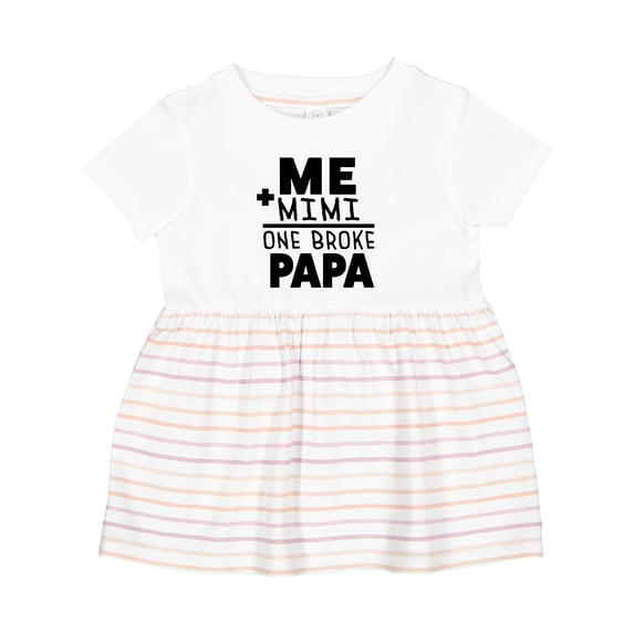 Inktastic Me Plus Mimi Equals One Broke Papa Girls Baby Dress
