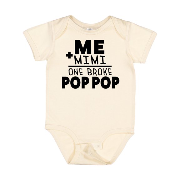Inktastic Me Plus Mimi Equals One Broke Pop Pop Boys or Girls Baby Bodysuit