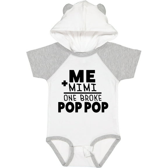 Inktastic Me Plus Mimi Equals One Broke Pop Pop Boys or Girls Baby Bodysuit