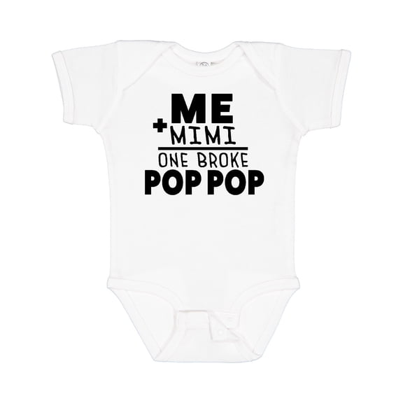 Inktastic Me Plus Mimi Equals One Broke Pop Pop Boys or Girls Baby Bodysuit