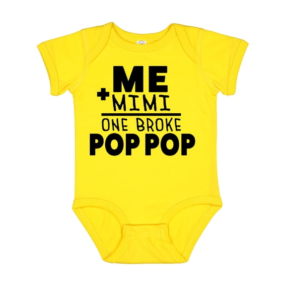 Inktastic Me Plus Mimi Equals One Broke Pop Pop Boys or Girls Baby Bodysuit