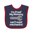 thumbnail image 1 of Inktastic Mechanic Daddy Proof Mommy Cant Resist Boys or Girls Baby Bib, 1 of 4