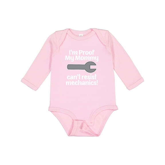 Inktastic Mechanic Daddy Proof Mommy Cant Resist Boys or Girls Long Sleeve Baby Bodysuit