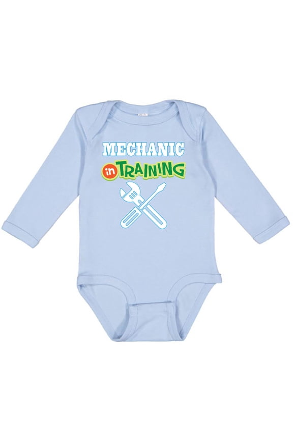 Mechanic in Training Boys or Girls Long Sleeve Baby Bodysuit