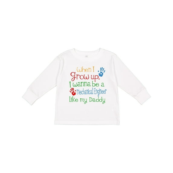 Inktastic Mechanical Engineer like Daddy Boys or Girls Long Sleeve Toddler T-Shirt