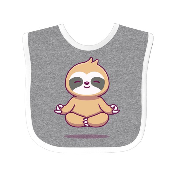 Inktastic Meditating Sloth Boys or Girls Baby Bib