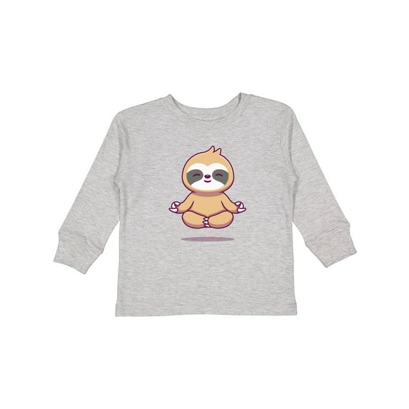 Inktastic Meditating Sloth Boys or Girls Long Sleeve Toddler T-Shirt