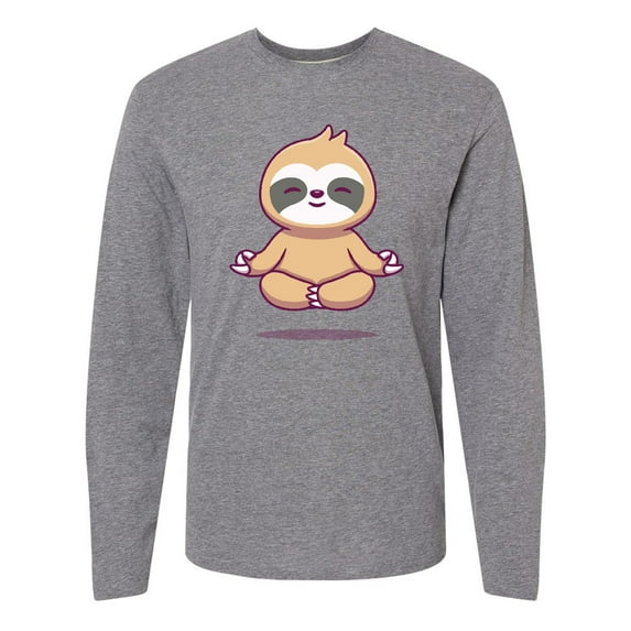 Inktastic Meditating Sloth Long Sleeve T-Shirt