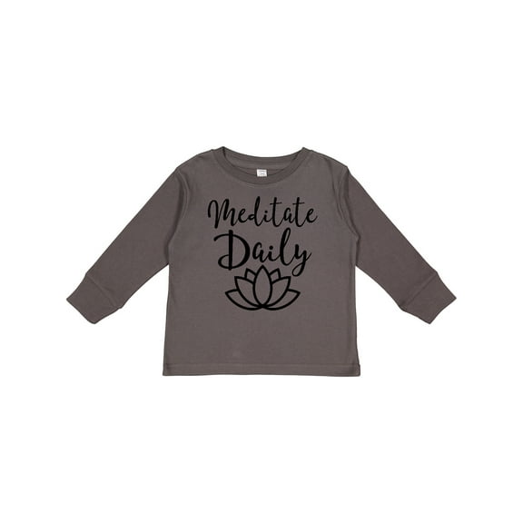 Inktastic Meditation Yoga Meditate Daily Resolution Boys or Girls Long Sleeve Toddler T-Shirt