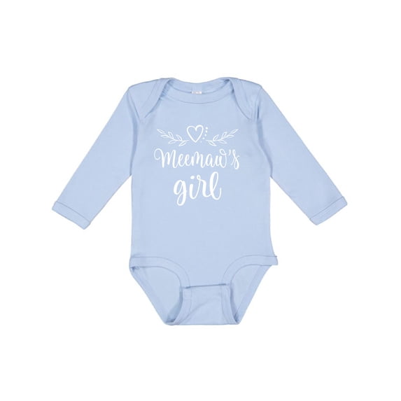 Inktastic Meemaw Girl Granddaughter Girls Long Sleeve Baby Bodysuit