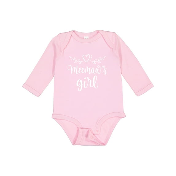 Inktastic Meemaw Girl Granddaughter Girls Long Sleeve Baby Bodysuit