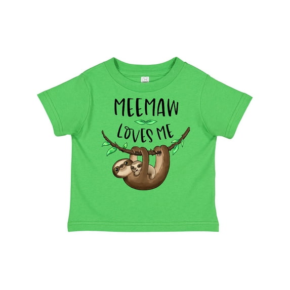Inktastic Meemaw Loves Me Cute Sloth and Baby Boys or Girls Toddler T-Shirt