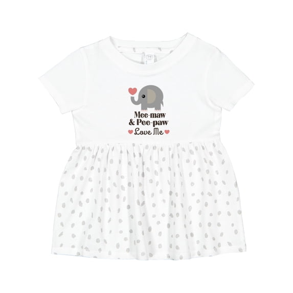Inktastic Meemaw and Peepaw Grandkids Elephant Girls Baby Dress
