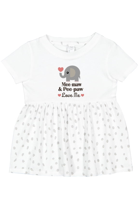 Meemaw and Peepaw Grandkids Elephant Girls Baby Dress
